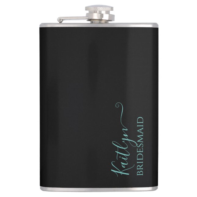 Stylish Modern Bridesmaid Gift | Personalised Hip Flask (Front)