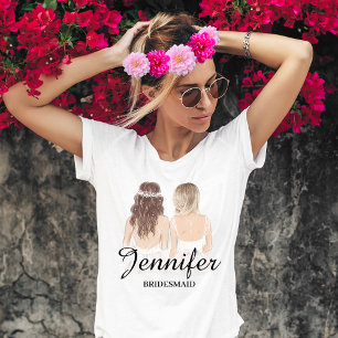 stylish modern bridesmaid Personalised wedding T-Shirt