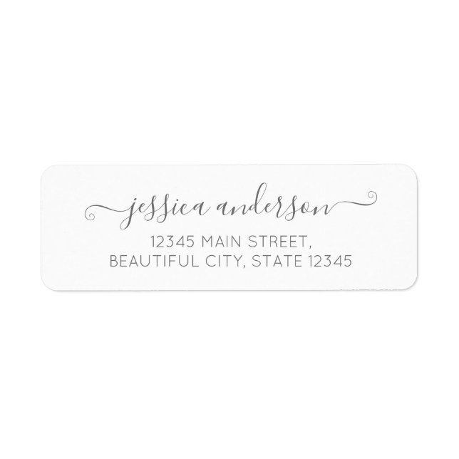 Stylish Modern Calligraphy Chic Script Silver Grey (Front)