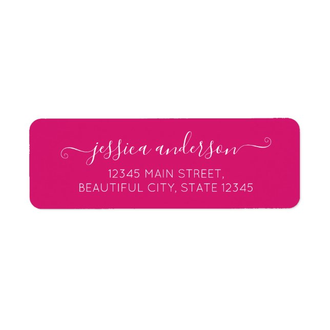 Stylish Modern Calligraphy Script Hot Magenta Pink (Front)