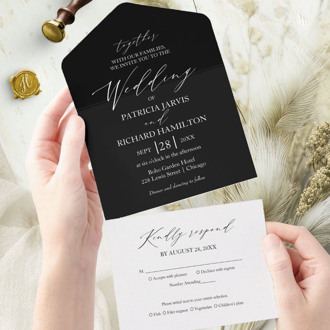 Stylish Modern Calligraphy Wedding All In One Invitation (Creator Uploaded)
