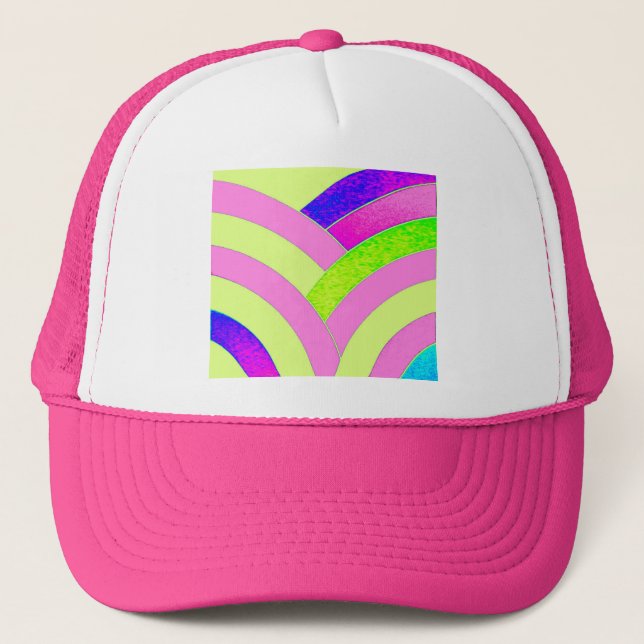 stylish modern chic chevron trucker hat (Front)