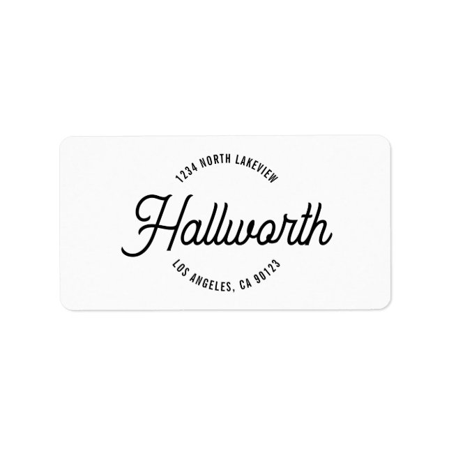 Stylish Modern Circular Text Return Address Label (Front)