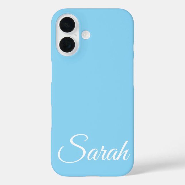 Stylish Modern Classic Customised Name Light Blue Case-Mate iPhone Case (Back)