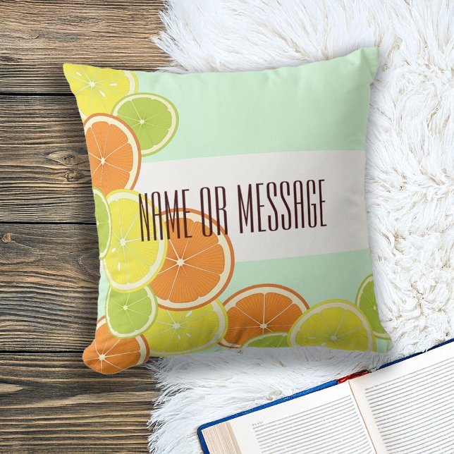 Stylish Modern Colourful Citrus Fruit Slices Cushion (Creator Uploaded)