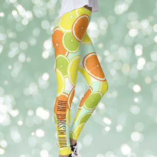 Stylish Modern Colourful Citrus Fruit Slices Leggings