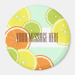 Stylish Modern Colourful Citrus Fruit Slices Magnet