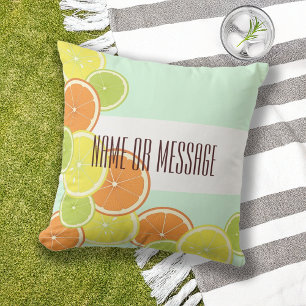 Stylish Modern Colourful Mint Green Citrus Fruit Cushion