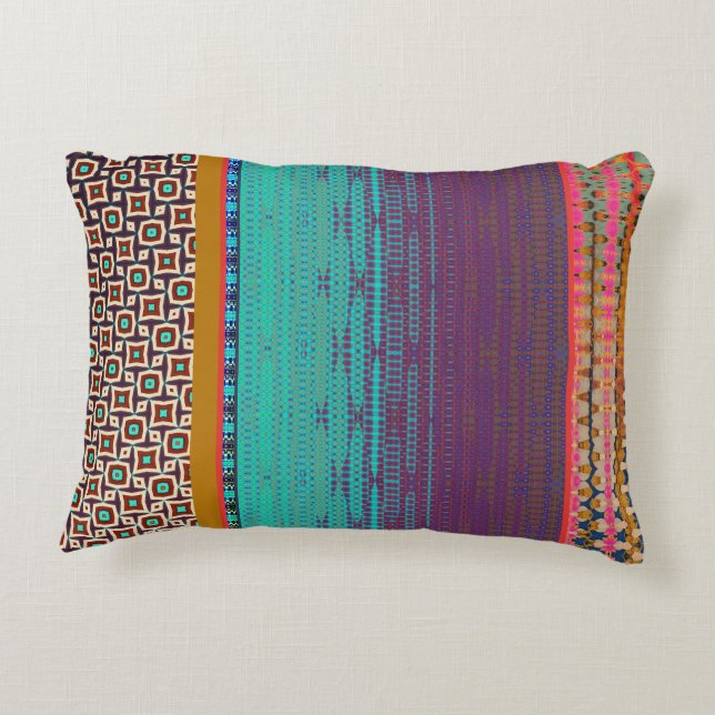 Stylish modern colourful pattern boho Throw Pillow (Back)