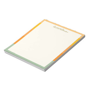 Stylish Modern Coral Sage Border Personalised Notepad