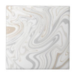 Stylish Modern Curves Grey Beige White Marble 5-8 Tile<br><div class="desc">Looking to be a little different and original? This modern faux stone light grey white beige marble mimic curves print wall ceramic tile is just what you need. Available in two sizes 4.25 x 4.25 and 6 x 6 inches. Please not that this is a flat colour print and is...</div>