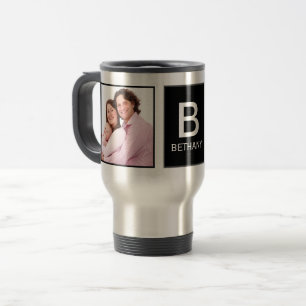 Stylish Modern Custom 2 x Photo Personalised Travel Mug