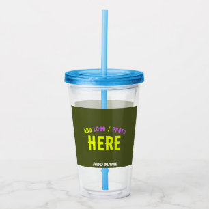 STYLISH MODERN CUSTOM ARMY GREEN VERIFIED BRANDED ACRYLIC TUMBLER