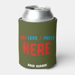 STYLISH MODERN CUSTOM ARMY GREEN VERIFIED BRANDED CAN COOLER