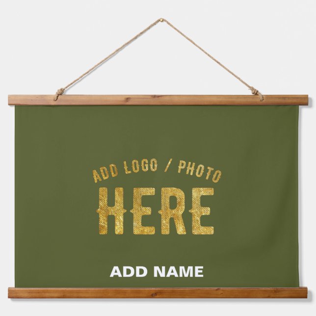STYLISH MODERN CUSTOM ARMY GREEN VERIFIED BRANDED HANGING TAPESTRY (Front)