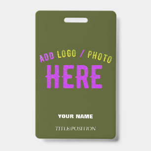 STYLISH MODERN CUSTOM ARMY GREEN VERIFIED BRANDED ID BADGE
