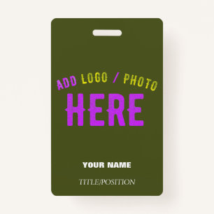 STYLISH MODERN CUSTOM ARMY GREEN VERIFIED BRANDED ID BADGE