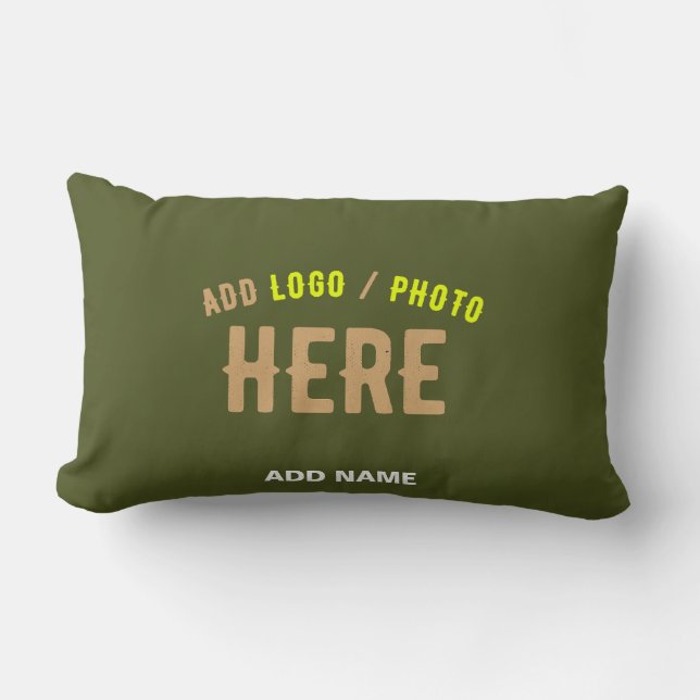 STYLISH MODERN CUSTOM ARMY GREEN VERIFIED BRANDED LUMBAR CUSHION (Front)
