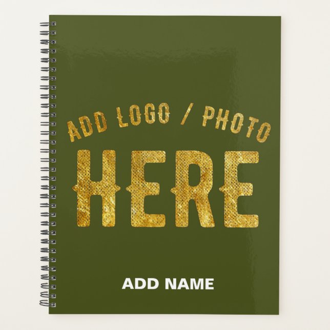 STYLISH MODERN CUSTOM ARMY GREEN VERIFIED BRANDED PLANNER (Front)