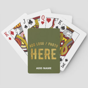 STYLISH MODERN CUSTOM ARMY GREEN VERIFIED BRANDED PLAYING CARDS