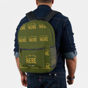 STYLISH MODERN CUSTOM ARMY GREEN VERIFIED BRANDED PRINTED BACKPACK