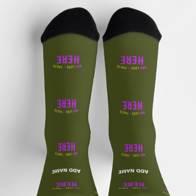 STYLISH MODERN CUSTOM ARMY GREEN VERIFIED BRANDED SOCKS (Top)