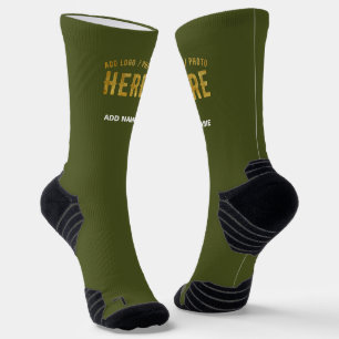 STYLISH MODERN CUSTOM ARMY GREEN VERIFIED BRANDED SOCKS