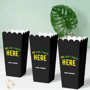 STYLISH MODERN CUSTOM BLACK VERIFIED BRAND POPCORN FAVOUR BOX