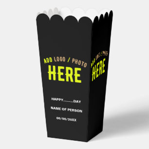 STYLISH MODERN CUSTOM BLACK VERIFIED BRAND POPCORN FAVOUR BOX