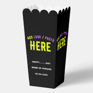 STYLISH MODERN CUSTOM BLACK VERIFIED BRAND POPCORN FAVOUR BOX