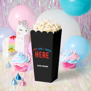 STYLISH MODERN CUSTOM BLACK VERIFIED BRAND POPCORN FAVOUR BOX