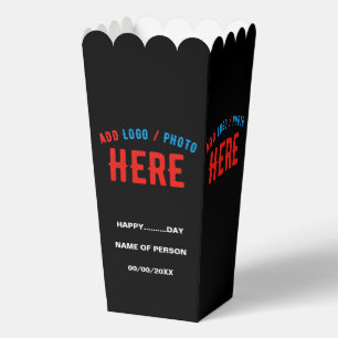 STYLISH MODERN CUSTOM BLACK VERIFIED BRAND POPCORN FAVOUR BOX