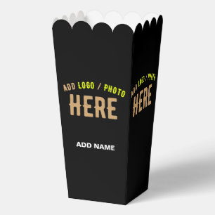 STYLISH MODERN CUSTOM BLACK VERIFIED BRAND POPCORN FAVOUR BOX