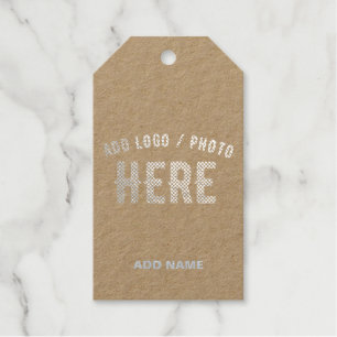 STYLISH MODERN CUSTOM BLACK VERIFIED BRAND SILVERY GIFT TAGS