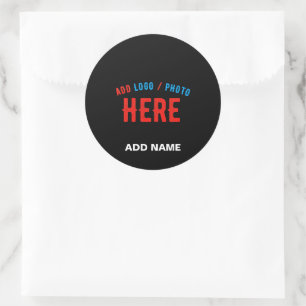 STYLISH MODERN CUSTOM BLACK VERIFIED BRANDED BAG CLASSIC ROUND STICKER