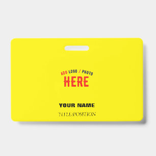 STYLISH MODERN CUSTOM BRIGHT YELLOW VERIFIED BRAND ID BADGE