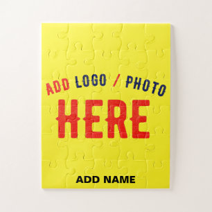 STYLISH MODERN CUSTOM BRIGHT YELLOW VERIFIED BRAND JIGSAW PUZZLE