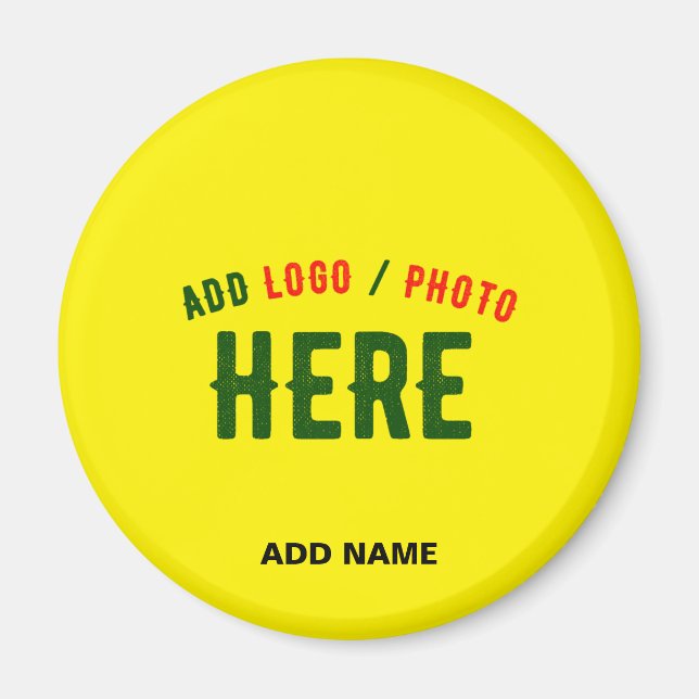 STYLISH MODERN CUSTOM BRIGHT YELLOW VERIFIED BRAND MAGNET (Front)