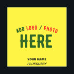 STYLISH MODERN CUSTOM BRIGHT YELLOW VERIFIED BRAND NAME TAG<br><div class="desc">THIS IS A DESIGN FITTING FOR EVERYONE.YOU CAN CHANGE, RESIZE OR ADD LOGO, PHOTO, TEXT AND COLOURS THE WAY YOU LIKE.THANK YOU.</div>
