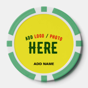 STYLISH MODERN CUSTOM BRIGHT YELLOW VERIFIED BRAND POKER CHIPS