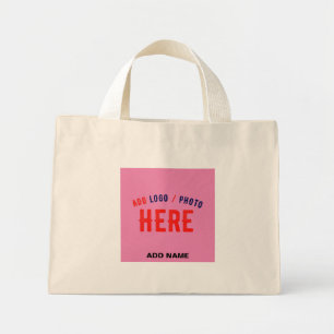 STYLISH MODERN CUSTOM BROWN HOT PINK  BRANDED BHHH MINI TOTE BAG
