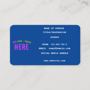 STYLISH MODERN CUSTOM COBALT BLUE VERIFIED BRANDED CALLING CARD