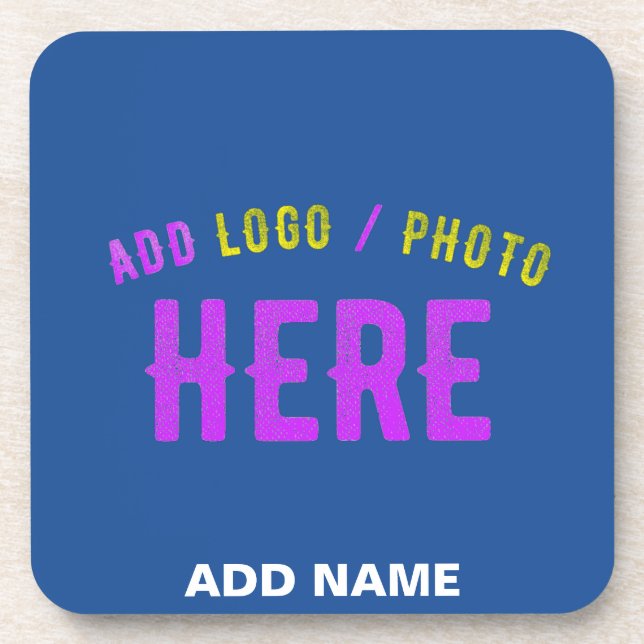 STYLISH MODERN CUSTOM COBALT BLUE VERIFIED BRANDED COASTER (Front)