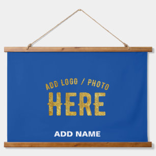 STYLISH MODERN CUSTOM COBALT BLUE VERIFIED BRANDED HANGING TAPESTRY