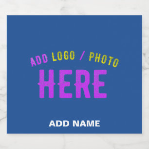 STYLISH MODERN CUSTOM COBALT BLUE VERIFIED BRANDED LIQUOR BOTTLE LABEL