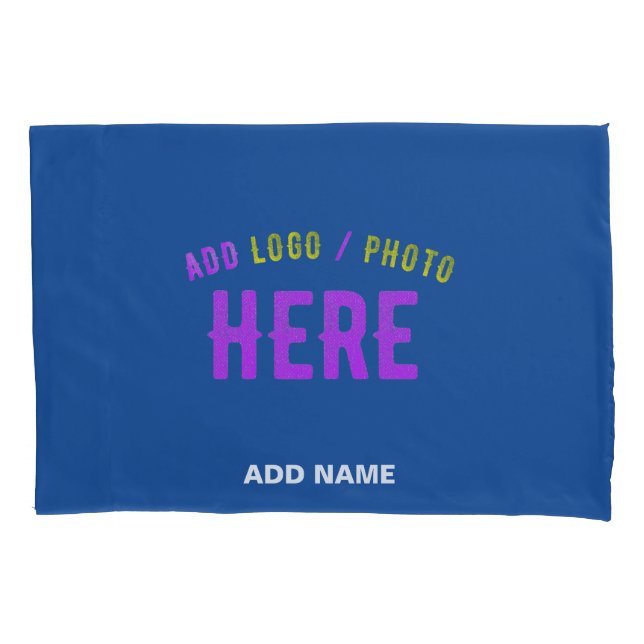STYLISH MODERN CUSTOM COBALT BLUE VERIFIED BRANDED PILLOWCASE (Front)