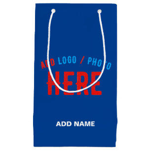 STYLISH MODERN CUSTOM COBALT BLUE VERIFIED BRANDED SMALL GIFT BAG