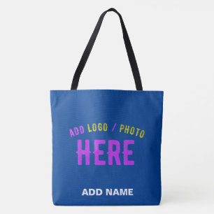 STYLISH MODERN CUSTOM COBALT BLUE VERIFIED BRANDED TOTE BAG