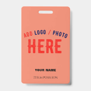 STYLISH MODERN CUSTOM CORAL ORANGE VERIFIED BRAND ID BADGE