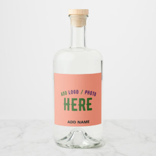 STYLISH MODERN CUSTOM CORAL ORANGE VERIFIED BRAND LIQUOR BOTTLE LABEL